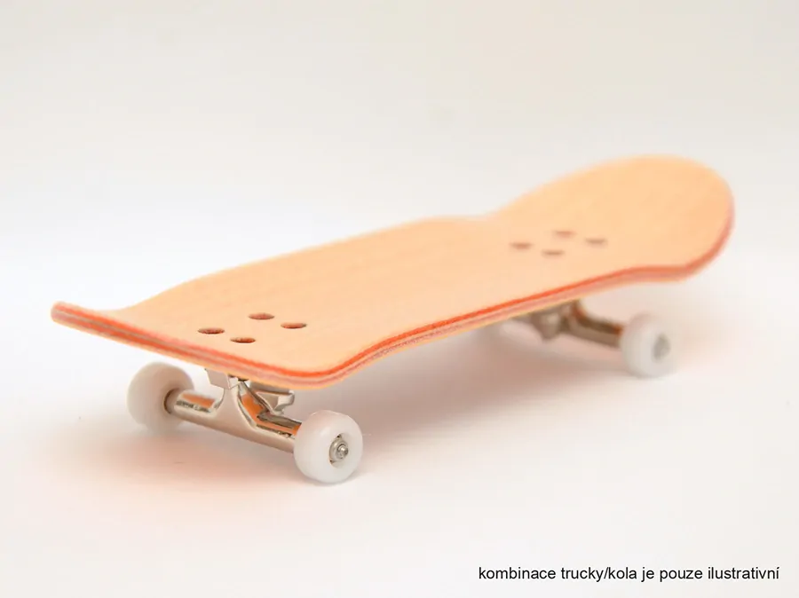 HOOD dřevěný fingerboard - Logo - oranžová 32mm