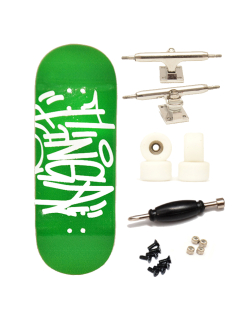 Finga dřevěný fingerboard profesionální - Design - Tag zelená 34mm