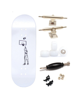 Finga dřevěný fingerboard - Design DIP - Head in the game bílá